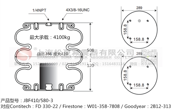 JBF410/580-3橡膠<a href='http://shafferla.com/' target='_blank'><u>空氣彈簧</u></a>